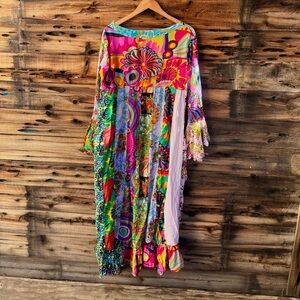 JAYLI | Vintage Patchwork Bohemian Duster Kimono Cardigan XL